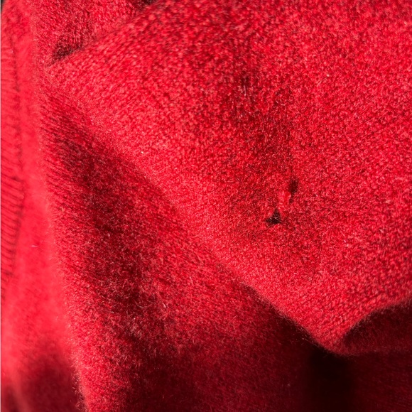 Men's XL Grant Thomas two no ply cashmere 100% Cashmere Red Thick Sweater - Picture 7 of 10